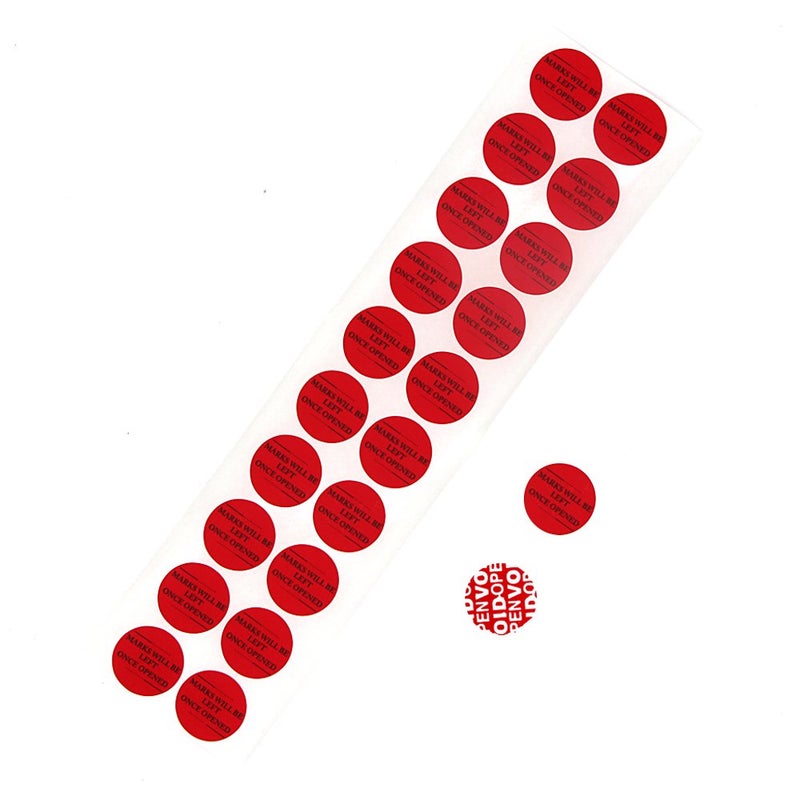 Solitary Walker 200Pcs Tamper Evident Security Void Stickers Diameter 1 inch Round Red Complete Transfer Tamper Proof Labels Safety Torn up Invalid Seals Tape - Image 1